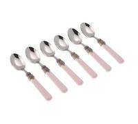 Rivadossi Sandro 1606CAF07 Set di Cucchiaini caffè, 6 Pezzi-Classic-100% Made in Italy, Artigianalità e Design, Acciaio Inox 18/10, Rosa
