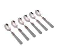 Rivadossi Sandro 1606CAF10 Set di Cucchiaini caffè, 6 Pezzi-Classic-100% Made in Italy, Artigianalità e Design, Acciaio Inox 18/10, Grigio