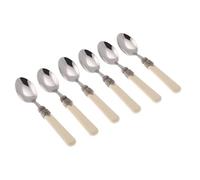 Rivadossi Sandro 1606CAF12 Set di Cucchiaini caffè, 6 Pezzi-Classic-100% Made in Italy, Artigianalità e Design, Acciaio Inox 18/10, Avorio