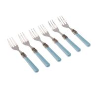 Rivadossi Sandro 1606FOD04 Set di Forchettine da Dolce, 6 Pezzi - Classic - 100% Made in Italy, Artigianalità e Design, Acciaio Inox 18/10,Azzurro