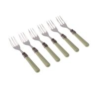 Rivadossi Sandro 1606FOD06 Set di Forchettine da Dolce, 6 Pezzi-Classic-100% Made in Italy, Artigianalità e Design, Acciaio Inox 18/10, Verde Salvia