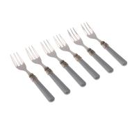 Rivadossi Sandro 1606FOD10 Set di Forchettine da Dolce, 6 Pezzi-Classic-100% Made in Italy, Artigianalità e Design, Acciaio Inox 18/10, Grigio