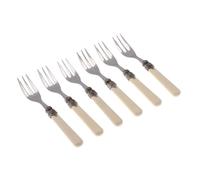 Rivadossi Sandro 1606FOD12 Set di Forchettine da Dolce, 6 Pezzi-Classic-100% Made in Italy, Artigianalità e Design, Acciaio Inox 18/10, Avorio