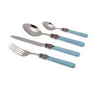 Rivadossi Sandro 1616S04 Set di Posate per 4 Persone, 16 Pezzi - Classic - 100% Made in Italy, Artigianalità e Design, Acciaio Inox 18/10,Azzurro