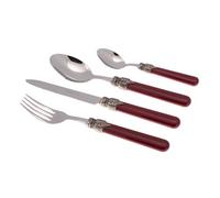 Rivadossi Sandro 1616S08 Set di Posate per 4 Persone, 16 Pezzi-Classic-100% Made in Italy, Artigianalità e Design, Acciaio Inox 18/10, Bordeaux