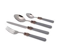 Rivadossi Sandro 1616S10 Set di Posate per 4 Persone, 16 Pezzi-Classic-100% Made in Italy, Artigianalità e Design, Acciaio Inox 18/10, Grigio