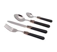 Rivadossi Sandro 1616S11 Set di Posate per 4 Persone, 16 Pezzi-Classic-100% Made in Italy, Artigianalità e Design, Acciaio Inox 18/10, Nero