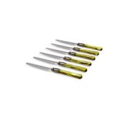 Rivadossi Sandro 2206COT06 Set di Coltelli da Tavola, 6 Pezzi-Vittoria-100% Made in Italy, Artigianalità e Design, Acciaio Inox 18/10, Verde