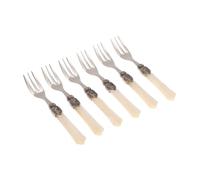 Rivadossi Sandro 2206FOD12 Set di Forchettine da Dolce, 6 Pezzi - Vittoria - 100% Made in Italy, Artigianalità e Design, Acciaio Inox 18/10,Avorio