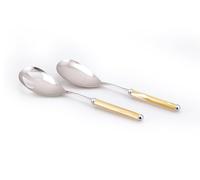 Rivadossi Sandro 2302I12 Set di Posate per Insalata, 2 Pezzi-Rodi-100% Made in Italy, Artigianalità e Design, Acciaio Inox 18/10, Avorio