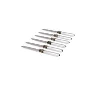 Rivadossi Sandro 4006COT03 Set di Coltelli da Tavola, 6 Pezzi-Venezia-100% Made in Italy, Artigianalità e Design, Acciaio Inox 18/10, Trasparente