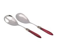 Rivadossi Sandro 4302I08 Set di Posate per Insalata, 2 Pezzi-Laura-100% Made in Italy, Artigianalità e Design, Acciaio Inox 18/10, Bordeaux