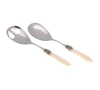 Rivadossi Sandro 4302I12 Set di Posate per Insalata, 2 Pezzi - Laura - 100% Made in Italy, Artigianalità e Design, Acciaio Inox 18/10,Avorio