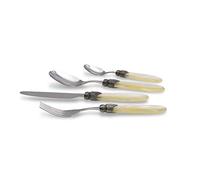 Rivadossi Sandro 4304T12 Posto Tavola, 4 Pezzi-Laura-100% Made in Italy, Artigianalità e Design, Acciaio Inox 18/10, Avorio