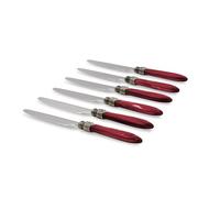 Rivadossi Sandro 4306COT08 Set di Coltelli da Tavola, 6 Pezzi-Laura-100% Made in Italy, Artigianalità e Design, Acciaio Inox 18/10, Bordeaux