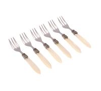 Rivadossi Sandro 4306FOD12 Set di Forchettine da Dolce, 6 Pezzi - Laura - 100% Made in Italy, Artigianalità e Design, Acciaio Inox 18/10,Avorio