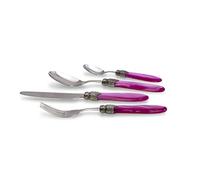 Rivadossi Sandro 4316S27 Set di Posate per 4 Persone, 16 Pezzi-Laura-100% Made in Italy, Artigianalità e Design, Acciaio Inox 18/10, Rosa