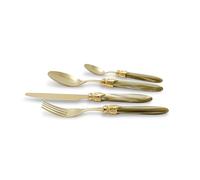 Rivadossi Sandro 43OR04T02 Posto Tavola, 4 Pezzi-Laura-100% Made in Italy, Artigianalità e Design, Acciaio Inox 18/10, Oro Champagne