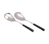 Rivadossi Sandro 7702I11 Set di Posate per Insalata, 2 Pezzi-Giada-100% Made in Italy, Artigianalità e Design, Acciaio Inox 18/10, Nero