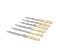 Rivadossi Sandro 7706COT12 Set di Coltelli da Tavola, 6 Pezzi-Giada-100% Made in Italy, Artigianalità e Design, Acciaio Inox 18/10, Avorio