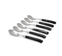 Rivadossi Sandro 7706CUT11 Set di Cucchiai da Tavola, 6 Pezzi-Giada-100% Made in Italy, Artigianalità e Design, Acciaio Inox 18/10, Nero