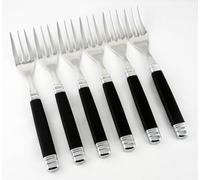 Rivadossi Sandro 7806FOD11 Set di Forchettine da Dolce, 6 Pezzi-Rossini-100% Made in Italy, Artigianalità e Design, Acciaio Inox 18/10, Nero