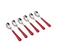 Rivadossi Sandro 8406CAF01 Set di Cucchiaini caffè, 6 Pezzi-Giulietta-100% Made in Italy, Artigianalità e Design, Acciaio Inox 18/10, Rosso