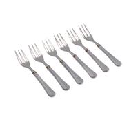 Rivadossi Sandro 8406FOD10 Set di Forchettine da Dolce, 6 Pezzi-Giulietta-100% Made in Italy, Artigianalità e Design, Acciaio Inox 18/10, Grigio