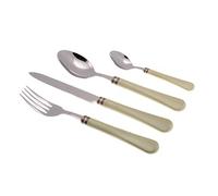 Rivadossi Sandro 8416S06 Set di Posate per 4 Persone, 16 Pezzi-Giulietta-100% Made in Italy, Artigianalità e Design, Acciaio Inox 18/10, Verde