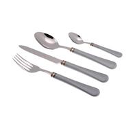 Rivadossi Sandro 8416S10 Set di Posate per 4 Persone, 16 Pezzi-Giulietta-100% Made in Italy, Artigianalità e Design, Acciaio Inox 18/10, Grigio