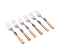 Rivadossi Sandro 9306FOD02 Set di Forchettine da Dolce, 6 Pezzi-Elena-100% Made in Italy, Artigianalità e Design, Acciaio Inox 18/10, Champagne