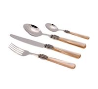 Rivadossi Sandro 9316S02 Set di Posate per 4 Persone, 16 Pezzi-Elena-100% Made in Italy, Artigianalità e Design, Acciaio Inox 18/10, Champagne