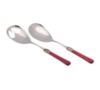 Rivadossi Sandro 9602I08 Set di Posate per Insalata, 2 Pezzi-Penelope-100% Made in Italy, Artigianalità e Design, Acciaio Inox 18/10, Bordeaux