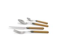 Rivadossi Sandro 9816S09 Set di Posate per 4 Persone, 16 Pezzi-Cortina-100% Made in Italy, Artigianalità e Design, Acciaio Inox 18/10, Quercia