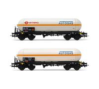RIVAROSSI 1/87 MODELLISMO FERROVIARIO FS 2X CARRI CISTERNA GAS EPOCA V H0 AUTO