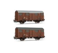 RIVAROSSI 1:87 MODELLISMO FERROVIARIO FS 2x CARRI MERCI CHIUSI GHS C/BASSI A