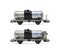 Rivarossi FS 2-UNIT SET TANK 2-axle WAGONS, big tank MOBIL EP.III 1:87