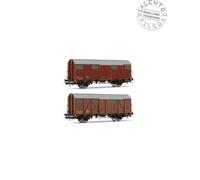 Rivarossi HR6505 set di 2 carri merci chiusi FS tipo Gs di Epoca IV V