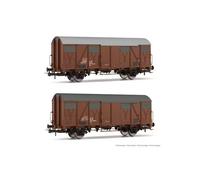 RIVAROSSI HR6507 Set 2 carri chiusi tipo Ghs delle FS, pareti a doghe, aeratori