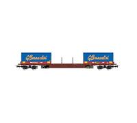 Rivarossi Carro merci pianale HR6555 FS tipo Rgs 1:87 H0 con 2 coil container Gruppo Bernardini