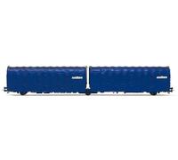 RIVAROSSI HR6569 Scala HO Carro telonato a 3 assi Las livrea blu Ausiliare