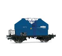 Rivarossi Hr6573 FS Carro Silo 2 Assi 2 Cupole Ausiliare Livrea Blu Materiale Rotabile, Carri