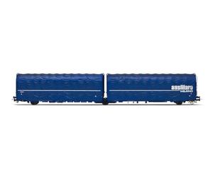 Rivarossi Hr6600 FS Carro Articolato Telonato A 3 Assi Tipo Lails 23 83 420 7 850-4 Ausiliare Milano EP IV-V Materiale Rotabile, Carri