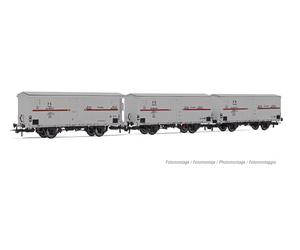 RIVAROSSI HR6605 Set 3 carri Hgb con cassa a doghe in legno, uno con garitta FS