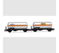 Rivarossi HR6621 - Set di 2 carri cisterna a 2 assi per trasporto gas, livrea ar