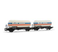 Rivarossi HR6643 DB, set di 2 carri cisterna per gas a 2 assi Zgs, 'Linde', ep; iV