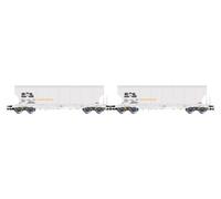 Rivarossi HR6675 ATIR-RAIL, 2 unità pack 4 assi carri silo tondi lati tondi, livrea grigia, ep. VI per adulti, 14+ anni, collezionisti modellismo ferroviario