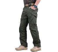 Rivccku Men's Soft Shell Tactical Trousers Ski Trouser Water Repellent Cargo Pants with Multi Pockets
