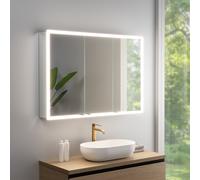 rivea Dia armadietto a specchio La: 120 cm con 3 ante, con illuminazione su tutto il perimetro, per la Svizzera, BR0547MI, Dia [Armadietti a Specchio > Armadietti a Specchio]