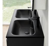 rivea Dia lavabo integrato ultrapiatto La: 121 A: 14,2 P: 51,5 cm, BR0052BM, Dia nero opaco [Lavabi > Lavabi Doppi]